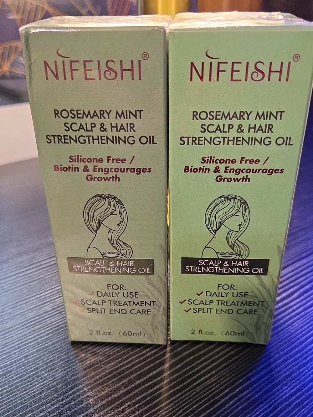 Nifeishi Rosemary Mint Scalp & Hair Strengthening Oil — Green